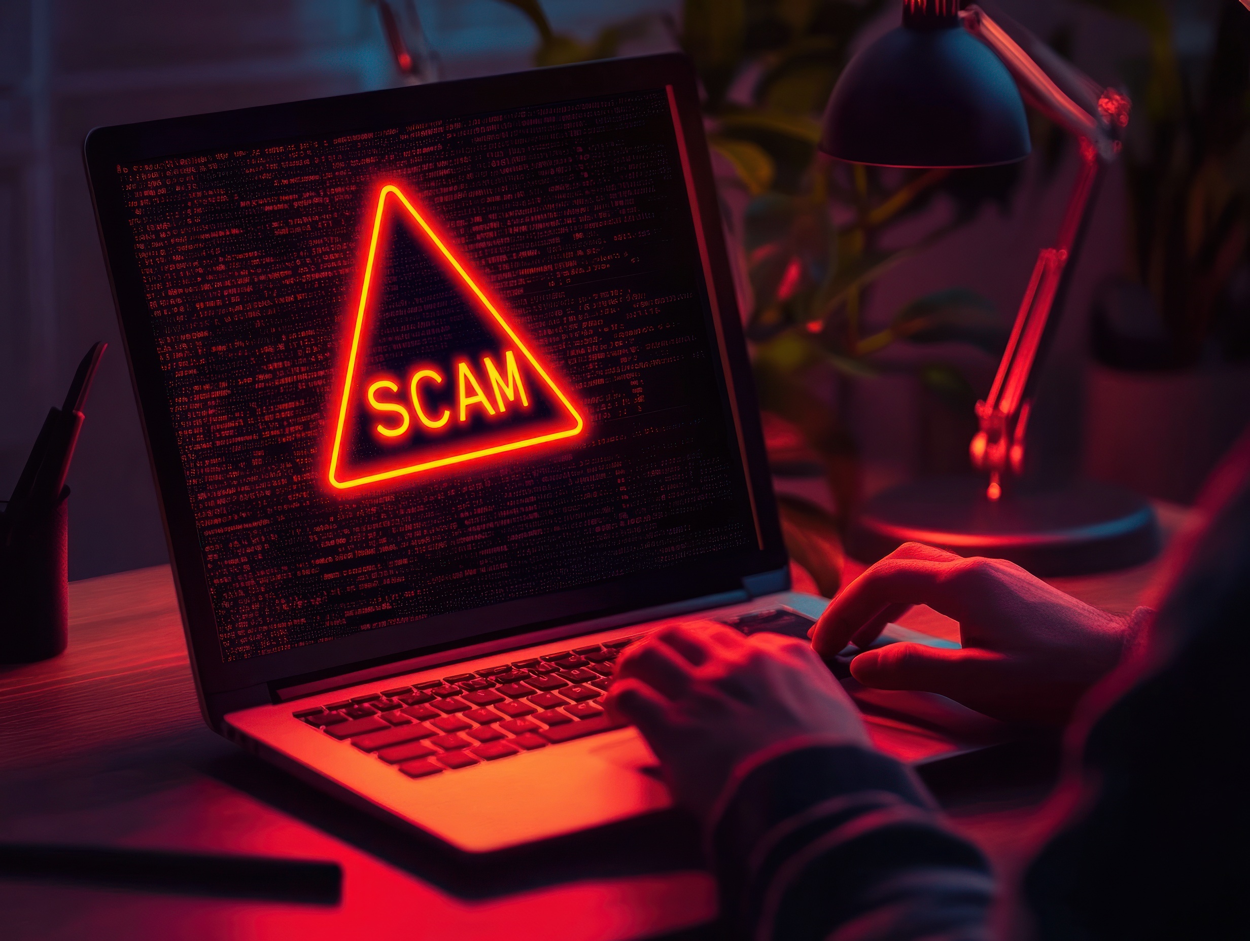 A job seeker sees a work scam online.